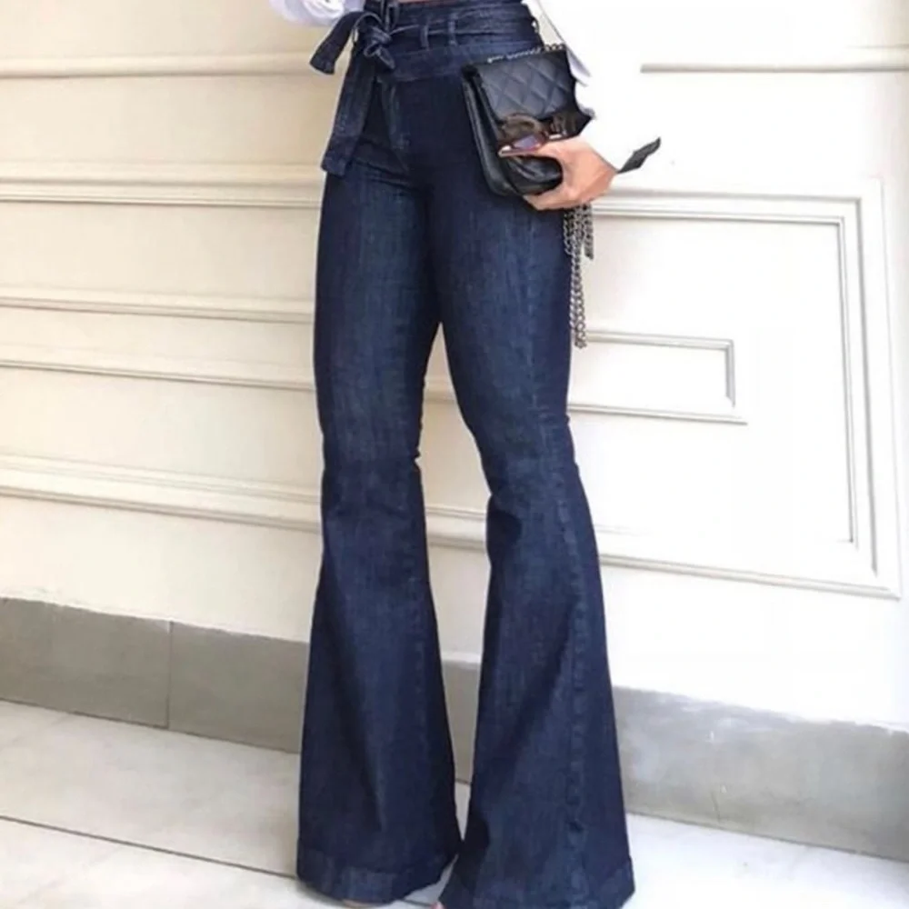 Flared Dark Blue Jeans - Picture 5 of 9